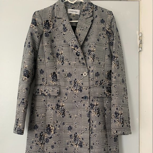 Calvin Klein Flower Trench Coat - Picture 1 of 2